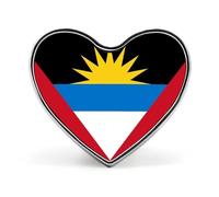 Broche Fantaisie Tendance D'Antigua-Et-Barbuda Drapeau Ethnique Du Monde Style Hip-Hop Pour Femmes Et Hommes Bijoux Vêtements Sacs Accessoires