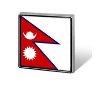 Broche Fantaisie Tendance Du Népal Drapeau Ethnique Du Monde Style Hip-Hop Pour Femmes Et Hommes Bijoux Vêtements Sacs Accessoires