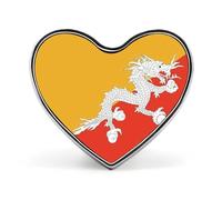 Broche Fantaisie Tendance Du Royaume Du Bhoutan Drapeau Ethnique Pays Du Monde Hip-Hop Pour Femmes Et Hommes Bijoux Vêtements Sacs Accessoires