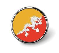 Broche Fantaisie Tendance Du Royaume Du Bhoutan Drapeau Ethnique Pays Du Monde Hip-Hop Pour Femmes Et Hommes Bijoux Vêtements Sacs Accessoires