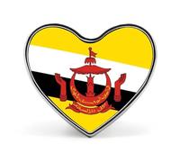 Broche Fantaisie Tendance Représentant L'État De Brunei Darussalam Drapeau Ethnique Style Hip-Hop Pour Femmes Et Hommes Bijoux Vêtements Sacs Accessoires
