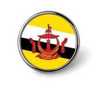 Broche Fantaisie Tendance Représentant L'État De Brunei Darussalam Drapeau Ethnique Style Hip-Hop Pour Femmes Et Hommes Bijoux Vêtements Sacs Accessoires