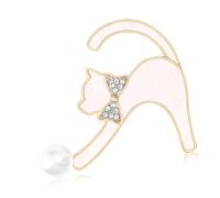 Broche Féline Ludique Avec Embellissements En Et Détails En Nacre Épingle D'insigne Unique Pour Un Usage Quotidien Broche Élégante En De Coquillage
