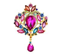 Broche Femme Vetement Broche élégante et brillante en cristal forme de larme, idéale for une couronne, un mariage ou fête. Bijou for amies(Color 7)