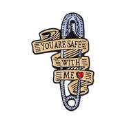 Broche Femme Vetement Personnalité créative européenne et lettres anglaises démantèlement trombones tous les accessoires de manchette de vêtements Grosse Epingle A Nourrice (Yellow, One Size)