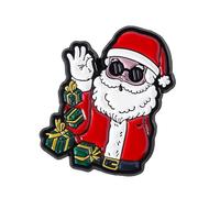 Broche festive en émail Père Noël - Épinglette - Décoration de Noël - Cadeau pour décorations et accessoires de vacances - Épinglettes en alliage - Fête de Noël, Einheitsgröße, comme décrit