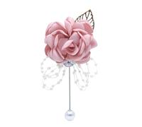 Broche Fleur 2pc Crystal Corsage Wrist Flower Satin Rose Boutonniere Brooches For Bride Bridesmaid Sister Group Wedding Supplies Bouquet Dance
