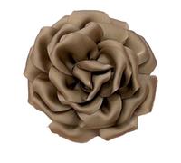 Broche Fleur Broche fleur de Rose en tissu fait à la main 11CM, épingles à revers de Corsage for femmes, accessoires bijoux de fête de mariage(Khaki)