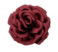 Broche Fleur Broche fleur de Rose en tissu fait à la main 11CM, épingles à revers de Corsage for femmes, accessoires bijoux de fête de mariage(Wine Red)