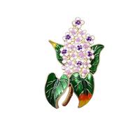 Broche fleur d'hortensia avec processus d'huile goutte à goutte pour un aspect dimensionnel et une finition brillante en alliage et broche florale émaillée, taille unique, Comme décrit