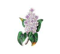 Broche fleur d'hortensia avec processus d'huile goutte à goutte pour un aspect dimensionnel et une finition brillante en alliage et broche tendance émaillée, taille unique, Comme décrit