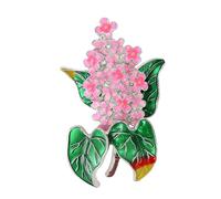 Broche fleur d'hortensia avec processus d'huile goutte à goutte pour un aspect dimensionnel et une finition brillante en alliage et broche en forme de fleur émaillée, taille unique, Comme décrit