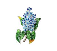 Broche fleur d'hortensia avec processus d'huile goutte à goutte pour un aspect dimensionnel et une finition brillante en alliage et broche formelle émaillée, One Size, Comme décrit