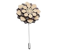 Broche Fleur en Bois pour Homme, Boutonnière Classique, Style Délicat | Design Créatif, Stable et Sûr, pour Banquet et Occasions Formelles, Accessoire Discret