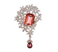 Broche fleur en cristal élégante Style rétro Bijoux avec des designs complexes Matériaux en alliage robuste Cadeaux idéaux pour votre fête Broche de trouble de mariage, taille unique, Comme décrit