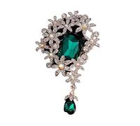 Broche fleur en cristal élégante Style rétro Bijoux avec des designs complexes Matériaux en alliage robuste Cadeaux idéaux pour votre fête Broche de trouble de mariage, taille unique, Comme décrit