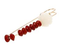 Broche Fleur en Racine de Bodhi Vert Blanc Modèle 4