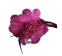 Broche fleur en tissu tendance for femme, grande épingle à revers plumes et accessoires vestimentaires Pour Broche de mariée, Mariage(Rose red)