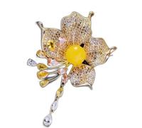 Broche fleur perle Accessoire manteau épingle fleur (E Comme le montre l'image)