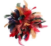 Broche Fleur Plume Broche en plumes artificielles colorées et tendance for femme homme, accessoire de décoration for costume d'hôte Pour Floral Châle Robe(Color-01)