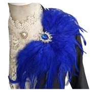 Broche Fleur Plume Broche en plumes strass for jeans, blazer, robe, décoration, corsage, carnaval, spectacle, fête, épaulette Pour Floral Châle Robe(Color 03)
