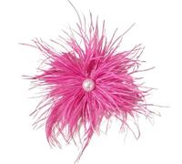 Broche Fleur Plume Grande broche en plumes multicolores de 21 cm for femmes, accessoire luxe perles, fête Pour Floral Châle Robe(Color 04)