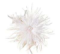 Broche Fleur Plume Grande broche en plumes multicolores de 21 cm for femmes, accessoire luxe perles, fête Pour Floral Châle Robe(Color 03)
