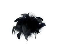 Broche Fleur Plume Retro Large Feather Women's Brooch Chest Flower Pin Dress Hat Decoration Corsage Pour Floral Châle Robe(Black)
