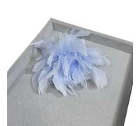 Broche Fleur Plume Retro Large Feather Women's Brooch Chest Flower Pin Dress Hat Decoration Corsage Pour Floral Châle Robe(Light Blue)