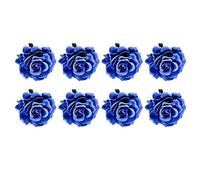 Broche Fleur Rose en Tissu 10cm Lot de 8 pour Mariage | Bleu, Style Élégant et Réaliste, pour Soirée ou Anniversaire, Décoratif pour Marié et Demoiselles