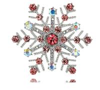 Broche flocon de neige de Noël colorée en cristal pour femme, Petit, Métal