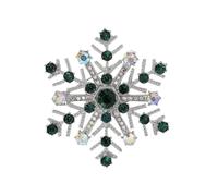 Broche flocon de neige en alliage avec strass en cristal, design léger pour fête d'hiver, événement formel, accessoire tendance flocon de neige, taille unique, Comme décrit