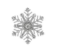 Broche flocon de neige en alliage avec strass en cristal, design léger pour fête d'hiver, événement formel, vacances d'hiver, taille unique, Comme décrit