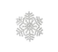 Broche flocon de neige et perles pour femme - Broche vintage en forme de flocon de neige en cristal - Pour l'hiver et Noël