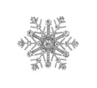 Broche flocon de neige étincelante avec détails en alliage et fermoir sécurisé en strass pour manteau, écharpe, accessoires élégants, épingle à neige légère pour tenue formelle, taille unique, Comme