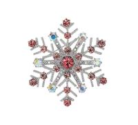 Broche flocon de neige étincelante avec détails en alliage et fermoir sécurisé en strass pour manteau, écharpe, accessoires élégants, épingle à neige légère pour tenue formelle, taille unique, Comme