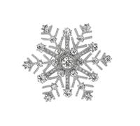 Broche flocon de neige étincelante avec détails en alliage et fermoir sécurisé en strass pour manteau, écharpe, accessoires élégants, accessoire de fête flocon de neige tendance, taille unique, Comme