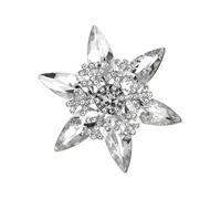 Broche flocon de neige légère et étincelante pour femme en verre et alliage de zinc, bijoux pour vêtements, écharpe, décoration, broche flocon de neige en verre délicat