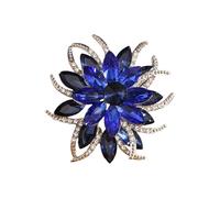 Broche florale à deux niveaux avec strass marquise et motifs floraux pour les occasions spéciales Broche fleur double couche, taille unique, Comme décrit
