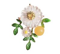 Broche Florale À La Mode Verte Feuille De Feuille De Fleur Revers À Fou