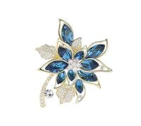 Broche florale artisanale en cristal de qualité supérieure Kirsite - Accessoire sans date pour l'amélioration de garde-robe - Broche robuste en alliage de zinc
