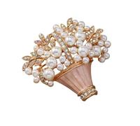 Broche florale bleue en forme de panier - Confortable à porter pour les peaux sensibles - Décoration florale tendance en forme de panier, taille unique, Comme décrit