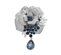 Broche florale détaillée avec matériaux conviviaux - Accessoire de bijoux en forme de rose robuste pour dîners de gala et tenues de bureau - Broche en alliage facile à utiliser, taille unique, Comme