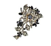 Broche florale élégante en strass - Accessoire de mode polyvalent pour robes, costumes, tenues décontractées, styles vintage - Broche élégante pour fête de mariage, taille unique, Comme décrit
