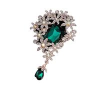 Broche florale élégante en strass - Accessoire de mode polyvalent pour robes, costumes, tenues décontractées, styles vintage - Broche fleur élégante pour femme, taille unique, Comme décrit