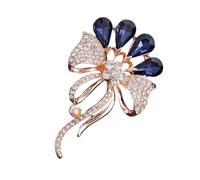 Broche florale élégante, strass en métal, accessoire pour femme, badge floral pratique, structure en alliage pour le quotidien, broche élégante en zircon, Einheitsgröße, comme décrit