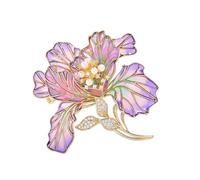 Broche florale en alliage - Accessoire haut de gamme avec perles résistantes à la décoloration - Broche florale vintage, taille unique, Comme décrit