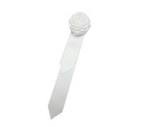 Broche florale en coton et Polyester de qualité, modèles de roses blanches durables, édition rehausseur de tenue formelle, Corsage de roses blanches