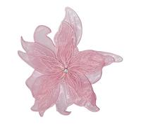Broche florale en organza pour femmes et filles - Tendance - Délicate - Avec de grandes perles - Épingles à revers délicates - Pour mariage, anniversaire, vacances, robe de mariage, anniversaire