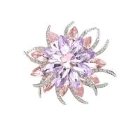 Broche florale en strass à deux niveaux en alliage pour événement formel, style vintage, taille unique, Comme décrit